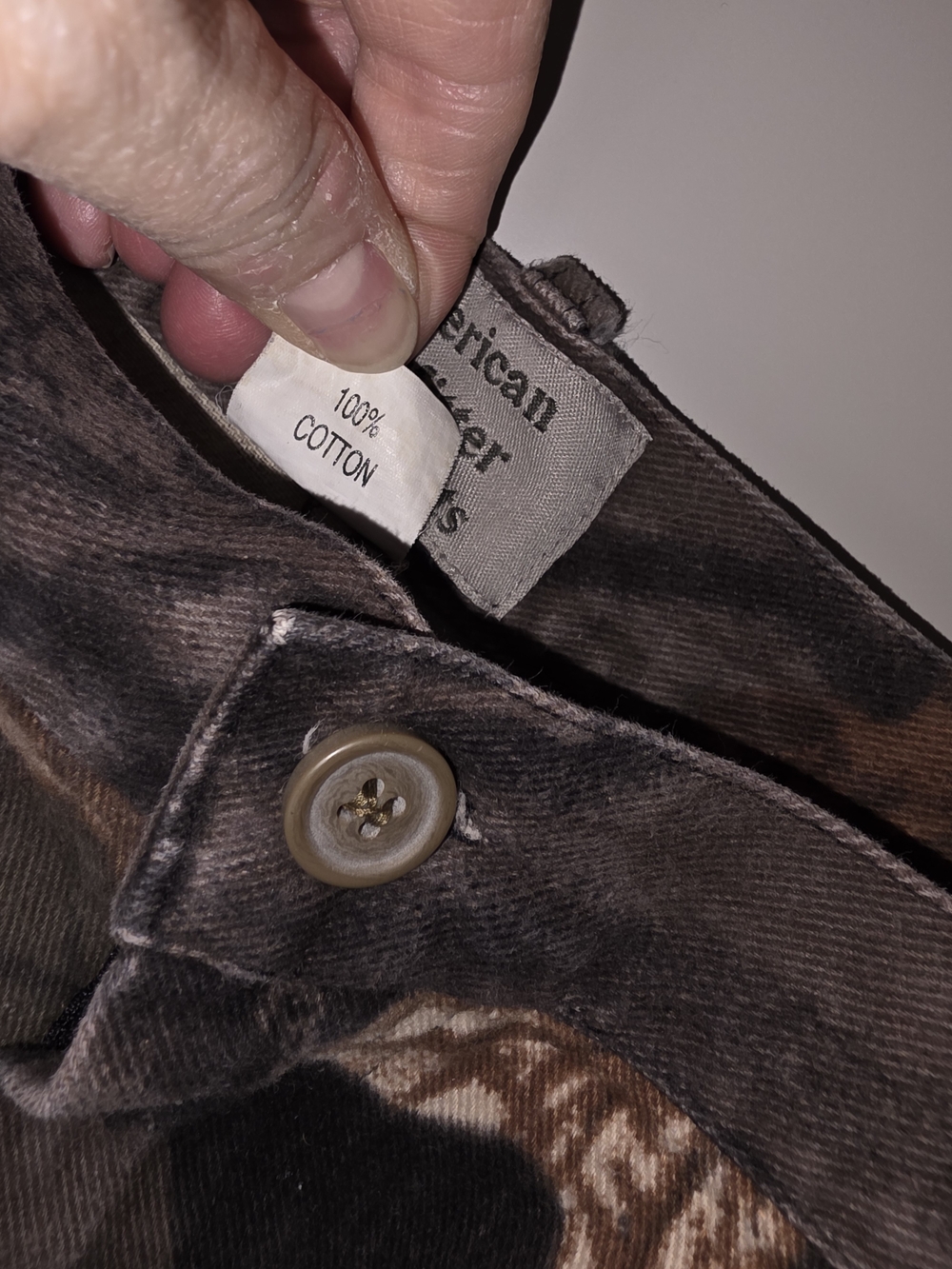 Men's Camo Cargo Pants - Brown/Olive Size Large American Outfitter - Picture 3 of 7